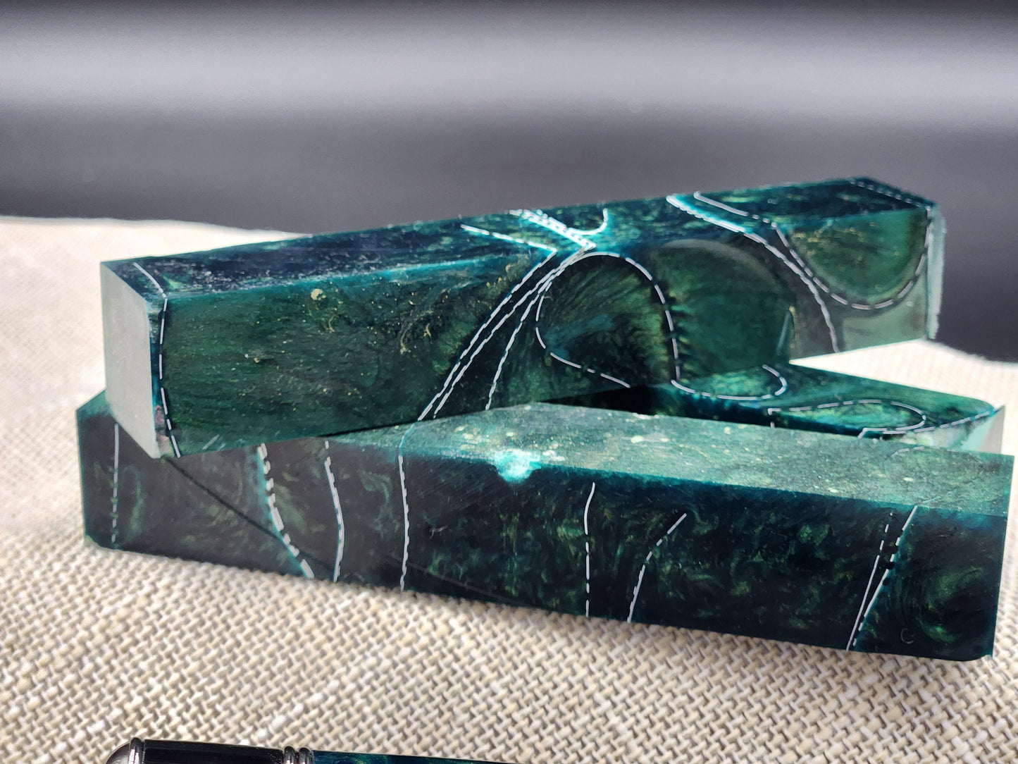 Green Snake Skin Pen Blank