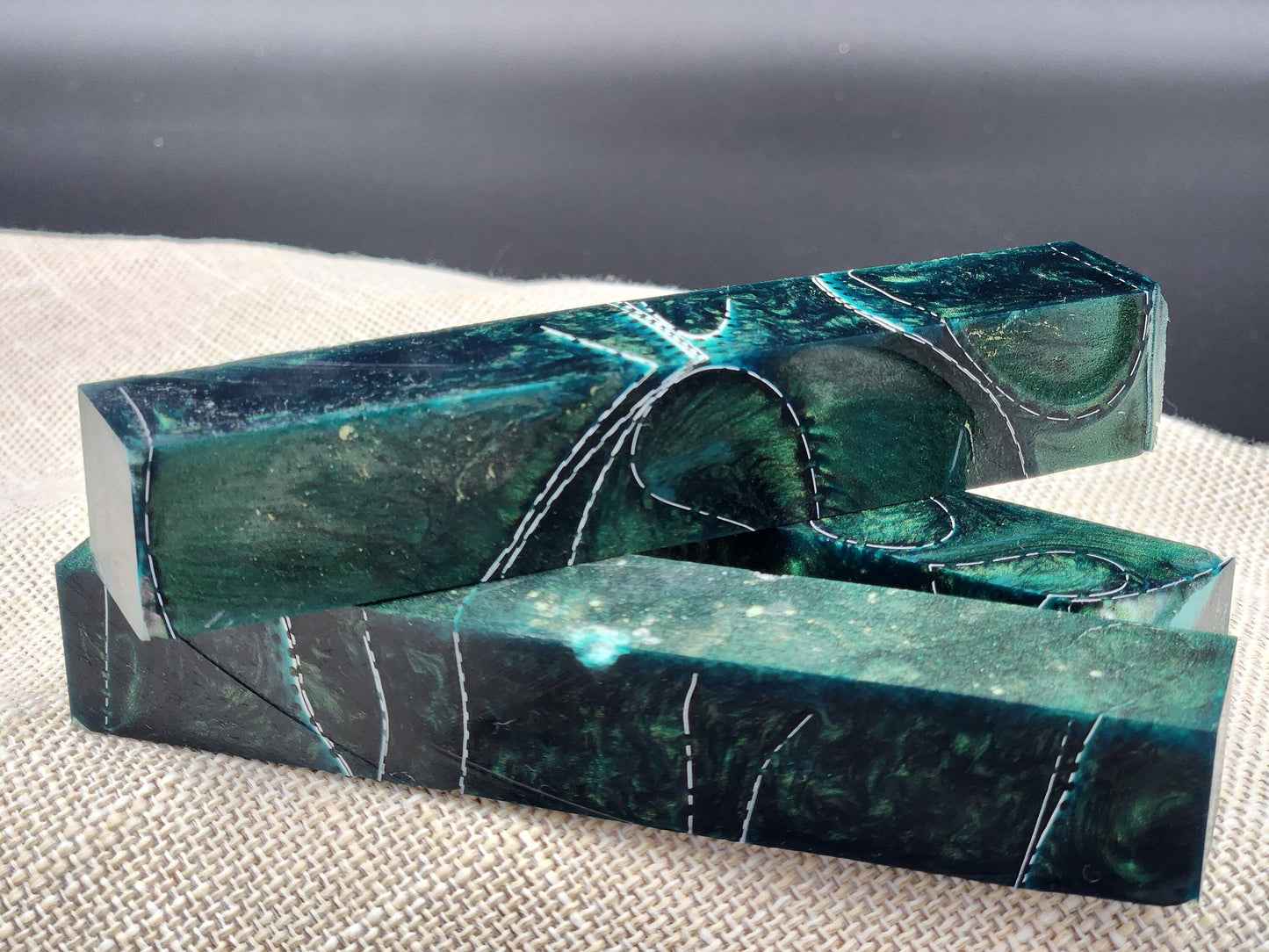 Green Snake Skin Pen Blank