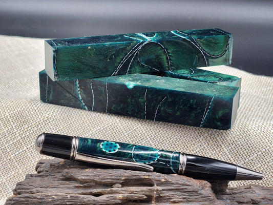 Green Snake Skin Pen Blank