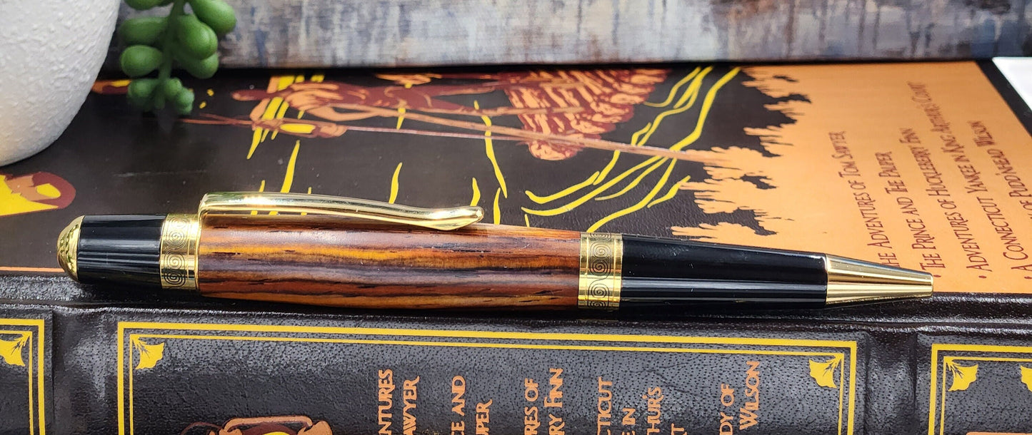 Cocobolo Gatsby Gold Twist Pen