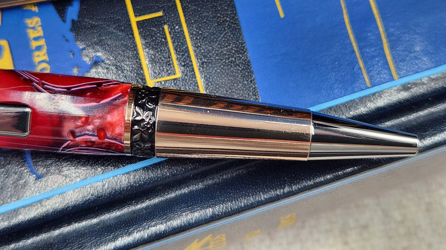 Red and Black Resin Aero Pen