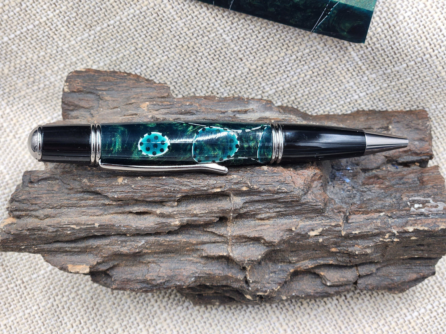 Green Snake Skin Pen Blank