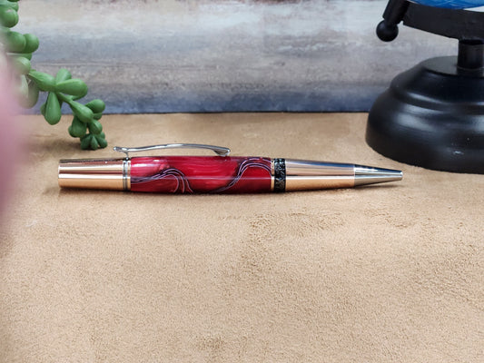 Red and Black Resin Aero Pen