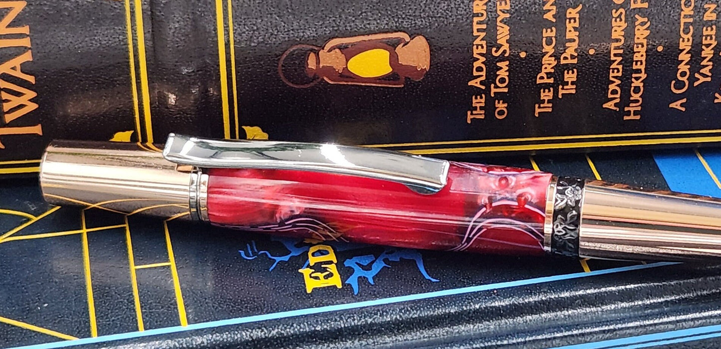 Red and Black Resin Aero Pen