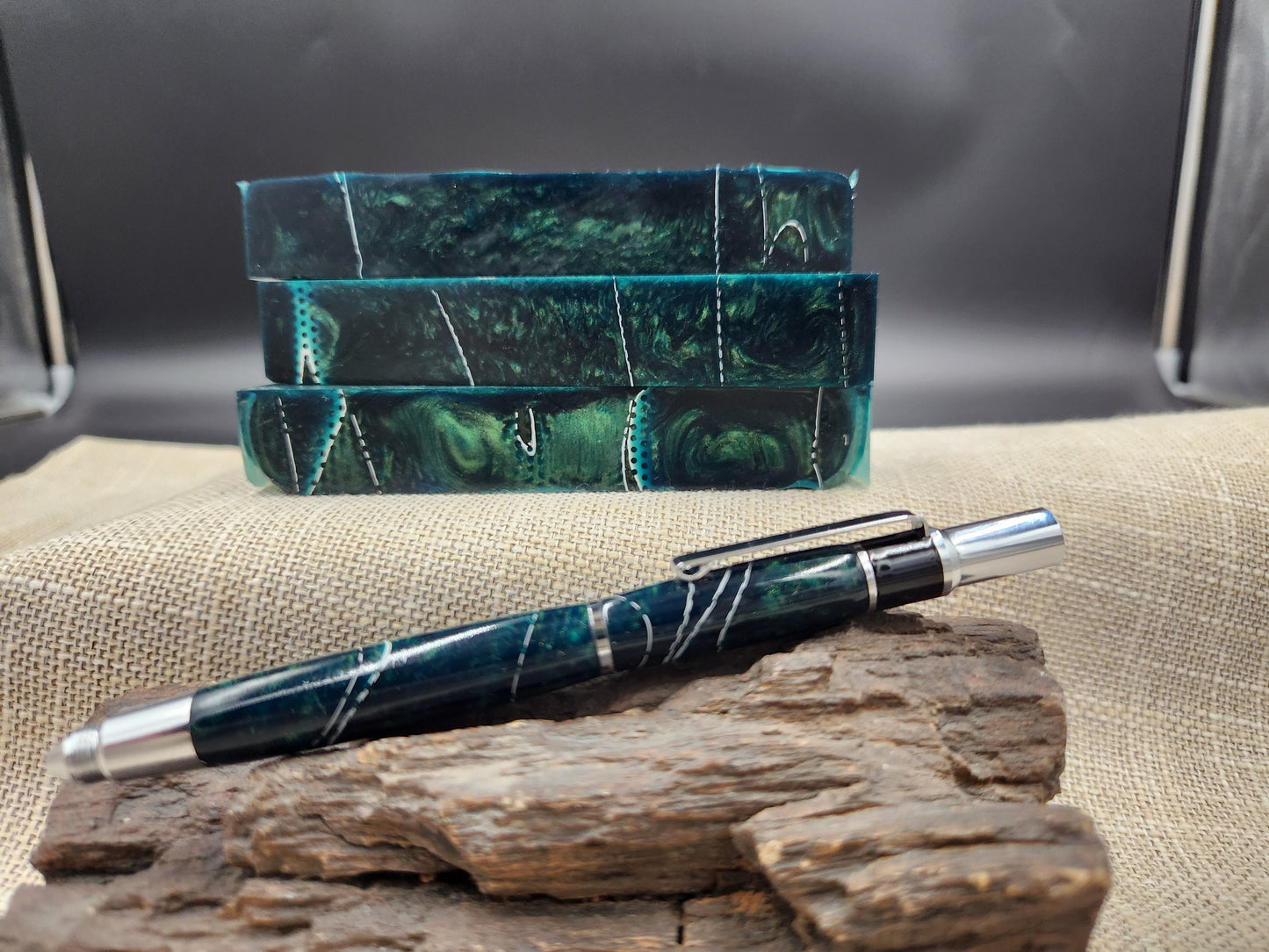 Green Snake Skin Pen Blank