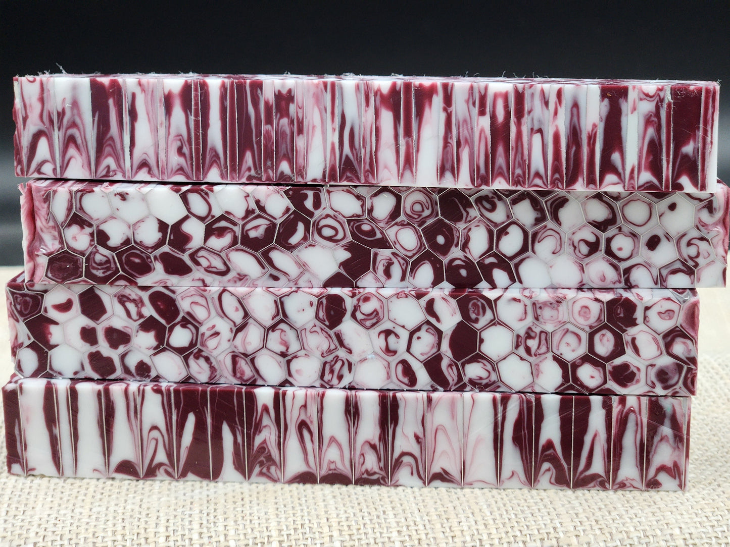 Maroon and white Honeycomb Blank